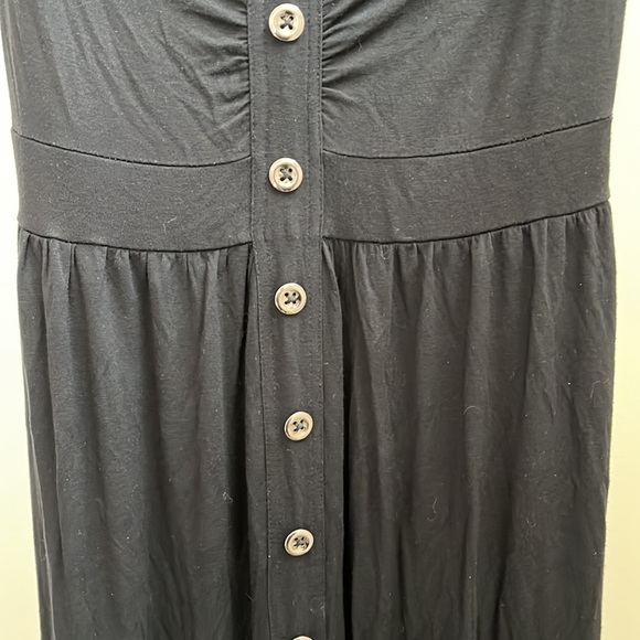 Kenzie black maxi dress, with silver buttons, size small - Picture 2 of 5